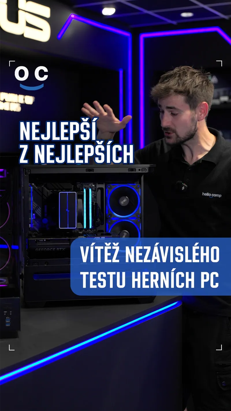 Still from the HelloComp showroom video on TikTok
