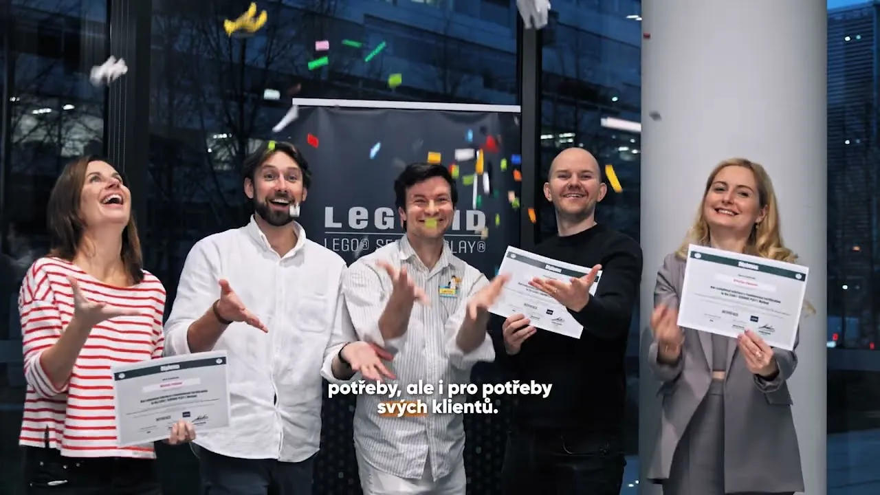 Graduates of the Legonid certification course celebrating with their diplomas
