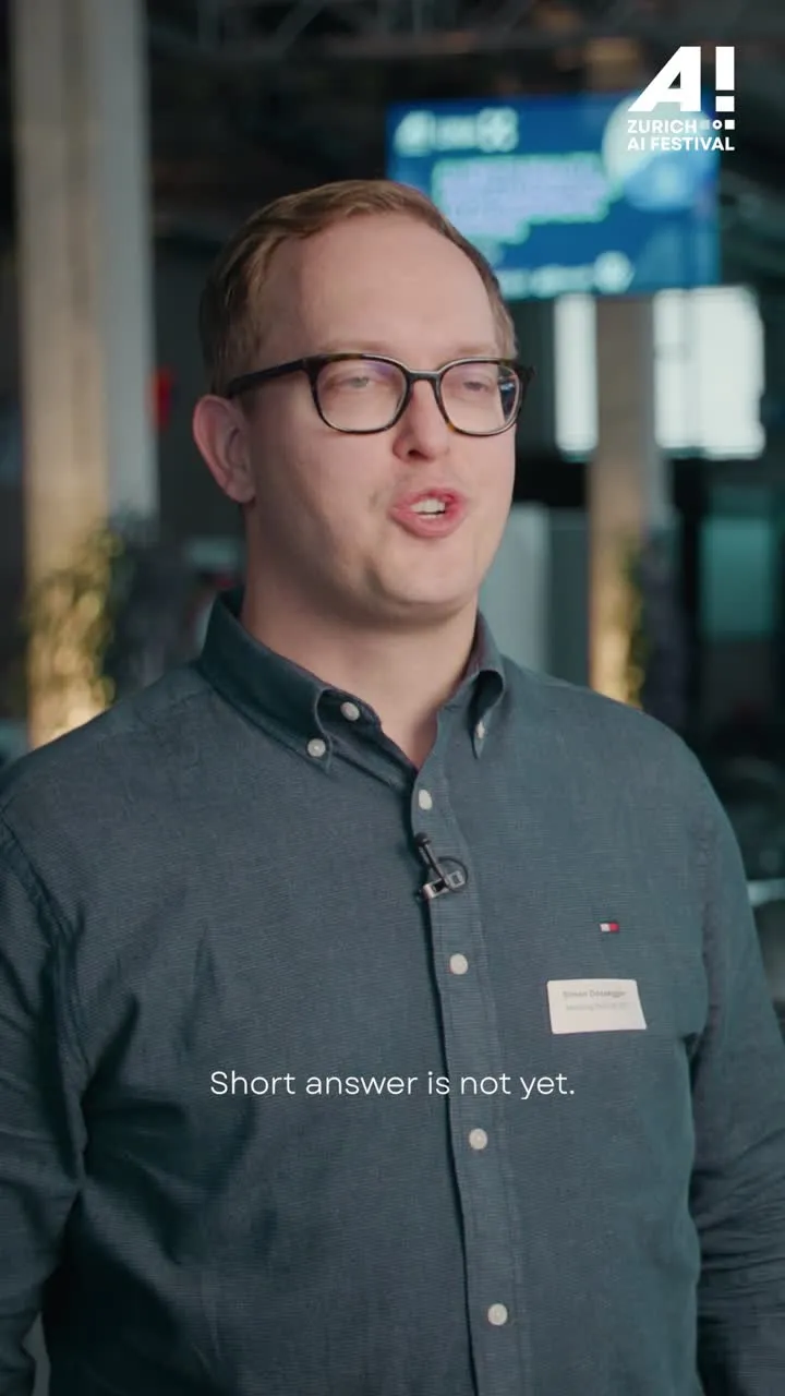 Interview still from the Zurich AI Festival 2026: Do you trust AI?